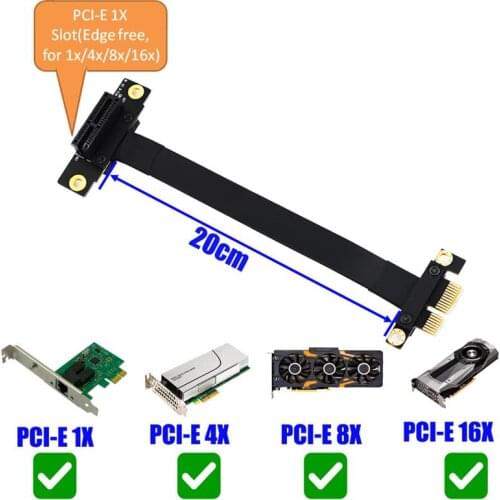 90 Degree PCIE Riser Card Adapter Extension Cable PCI Express 36PIN 1X To 1X Extender Converter Adapter for Motherboard