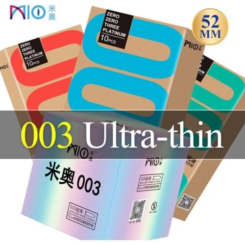 Mio Condoms Ultra Thin 003 Ice Feeling Double Lubricating Natural Hyaluronic Acid Penis Sleeve for Male Sex Products Toys Condom