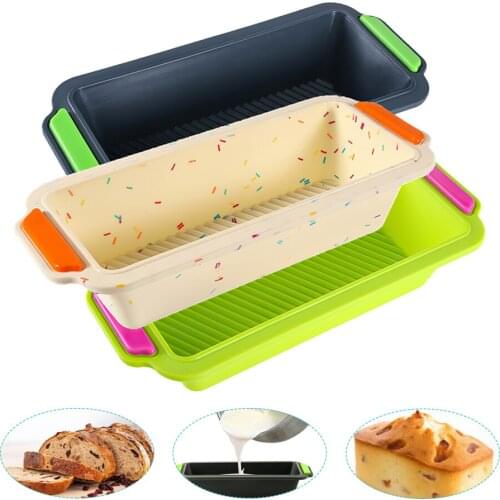 Rectangular Silicone Molds Bread Toast Non-stick Bakeware Tools Cake Baking Tray DIY Kitchen Utensils Bread Pan Mold for Baking