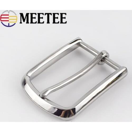 Meetee 1pcs 35mm Width Stainless Steel Brush Belt Buckle DIY Leather Craft Brushed Jeans Metal Buckles Clothing Accessory BD334
