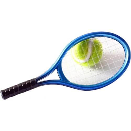 Simulation Mini Sports Goods Tennis Racket Ball Model Set Dollhouse Accessories