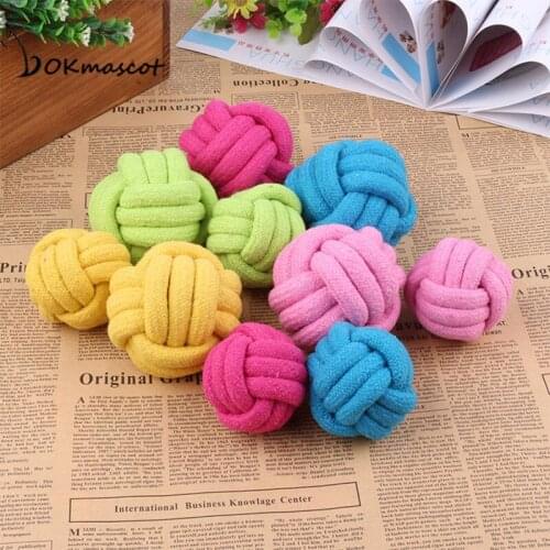 Pet Dog Knot Rope Toys Playing Toy Balls for Dogs and Cats