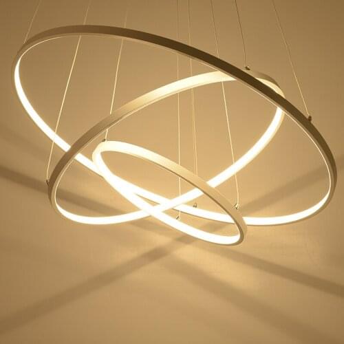 Modern pendant lights for living room dining room 3/2/1 Circle Rings acrylic aluminum body LED Pendant Lamp fixtures