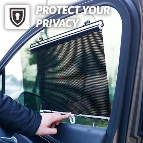 Blackout Curtain Suction Cup Mesh Shade Curtain for Car Removable Window Sun Shade Shield Roller Blinds on the Car Windows