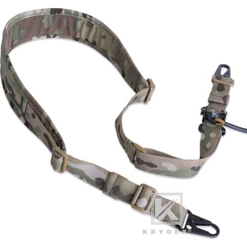 KRYDEX PC Style Tactical Rifle Slingster Removable 2 Point / 1 Point 2.25" Padded Combat Modular Shooting Hunting Rifle Strap MC