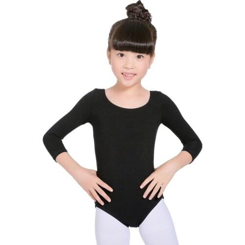Long Sleeves Dance Ballet Leotards for Girls Gymnastics Classical Unitard Toddler Cotton Tutu Dance Wear Kids Costumes 2-12Years