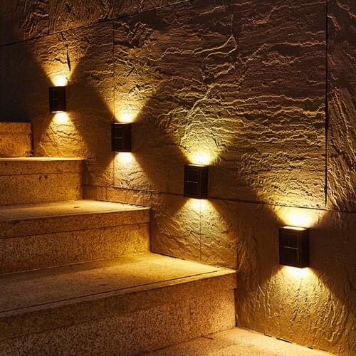 Outdoor Solar Lamp LED Solar Light Wall Street Light Lamp Solar Powered Sunlight IP65 Waterproof Solar Lamp Garden Decorative