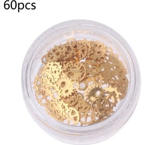 60Pcs Jewelry Fillings Mixed Steampunk Cogs Gears Clock Hand Charm UV Frame Resin Jewelry