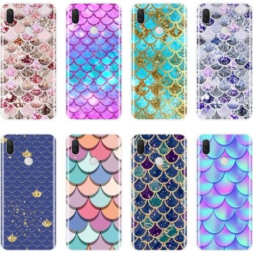 TPU Back Cover For Huawei Nova Smart Lite 2017 Fish Scale Luxury Soft Silicone Phone Case For Huawei Nova 2i 3 3I 3E 2 Lite Plus