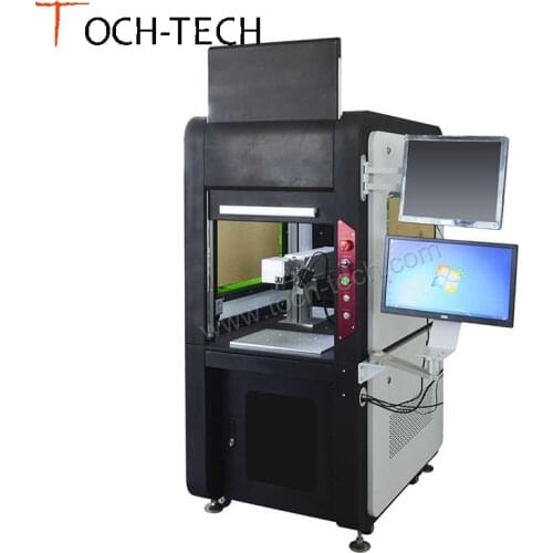 Enclosed fiber laser engraver integrated with a computer communication CCD camera 50W fiber laser marker fiber laser marking 60W