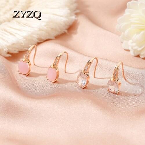 ZYZQ Exquisite Stud Earrings for Women with Simulated Opal Korean Jewelry Fashion Party EarringsWholesale Lots Bulk