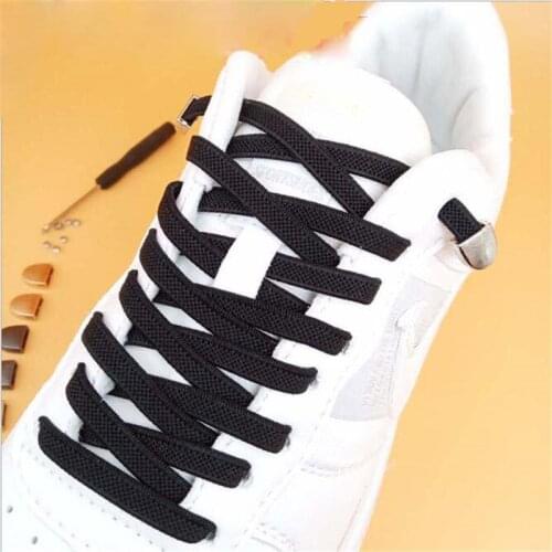 1Pair Metal No Tie shoelace Elastic Locking Shoelaces Kids Adult Sneakers Semicircle Shoelace Lazy Shoe Laces Unisex