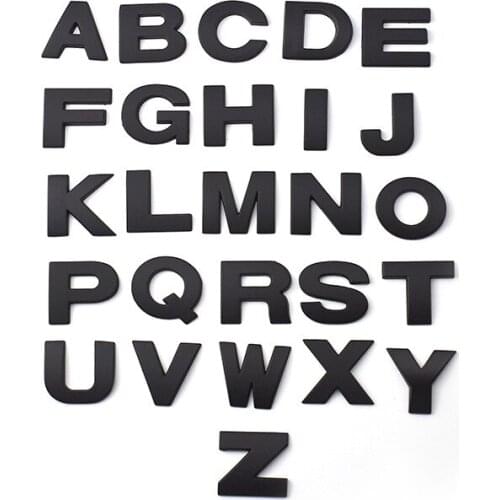 1Pcs Silver 3D Metal 25mm DIY Letters Alphabet Emblem Numbers Chrome Labeling Car Sticker Digital Badge Accessories Motorcycle