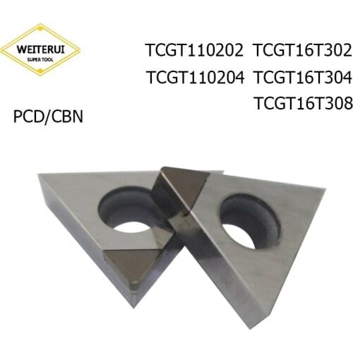 1Pc TCGT16T302 TCGT16T304 TCGT16T308 TCGT110202 TCGT110204 PCD CBN Diamond Inserts Blade Internal Turning Tool Lathe Tool CNC
