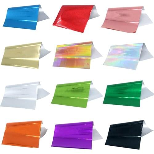 10pcs Hot Stamping Foil Holographic Heat Transfer Aluminum Laminator Foil 8x15cm for DIY Art Craft Christmas Gift Wrapping Paper