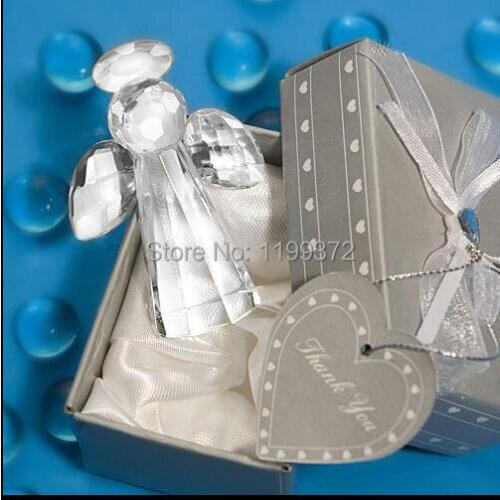 100pcs Carved Glass Crystal Angel Baptisms Christenings Confirmation Wedding Favours Gift Figurines Bomboniere Party Baby Shower