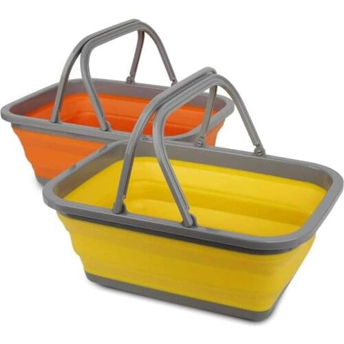 2 Pack Collapsible Sink with 2.25 Gal / 8.5L Each Wash Basin for Washing Dishes, Camping, Hiking and Home