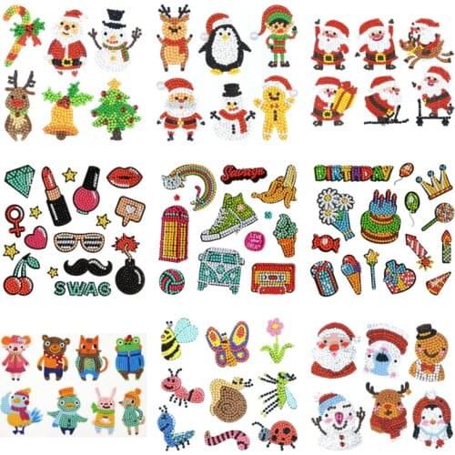 5D DIY Diamond Painting Stickers Kits for Kids Diamond Art Mosaic Stickers Kits Crafts Set Mobile Phone Cup Diamond Sticker Gift