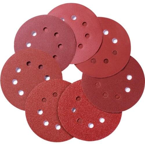 70PCS 5 Inch Sanding Discs Hook and Loop 8 Holes Random Orbital Sander Sandpaper