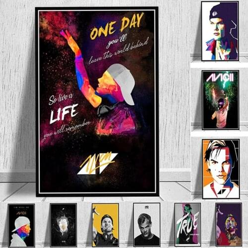 Avicii Legendary DJ Music Singer Star Modern Abstract Poster Prints Oil Painting Art Wall Living Room Picture Frameless Painting