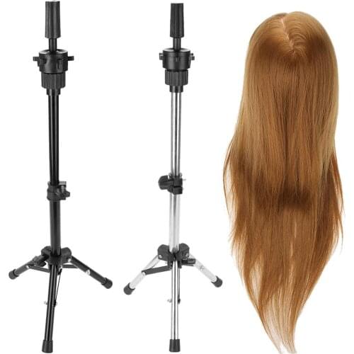 Mannequin Head Stand Holder Tripod Hair Styling Practice Hairdressing Training Head Mannequin Rack Clamp Hair Styling Tools