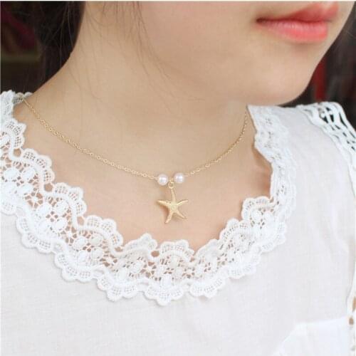 Europe / U S Pendant Necklace Double Zhuhai Star Necklace Women Necklace Ladies Jewelry Birthday Gift