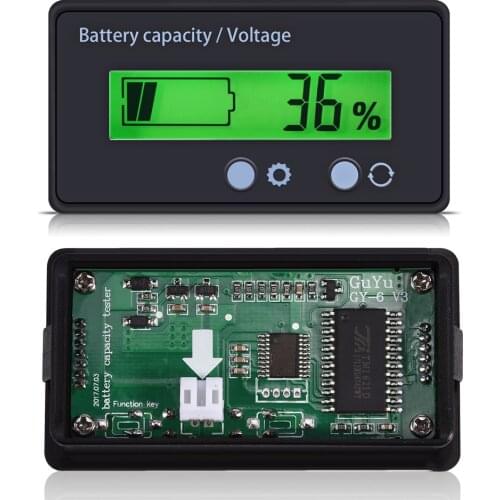 Battery Capacity Indicator DC 12V 24V 48V Li-ion Lead acid Battery Tester Car Motorcycle Voltmeter Voltage with LCD Display