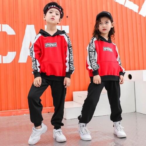 Girls Boys Hip Hop Hoodies Clothing Dance Costumes for Kids Jazz Pant Ballroom Dancing Competition Costumes Stage Outfits LJ