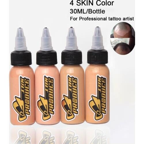 30ML/Bottle 4 Color Skin Tone Color Tattoo Ink For Professional Tattoo Artist Boy Art Permanent Makeup Pigment Tattoo Ink