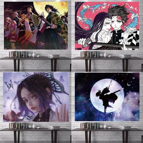 Kawaii Room Decor Mural Japanese Anime Background Cloth Simple Manga Style Tapestry Boho Decoration Home Decor Wall Tapestry