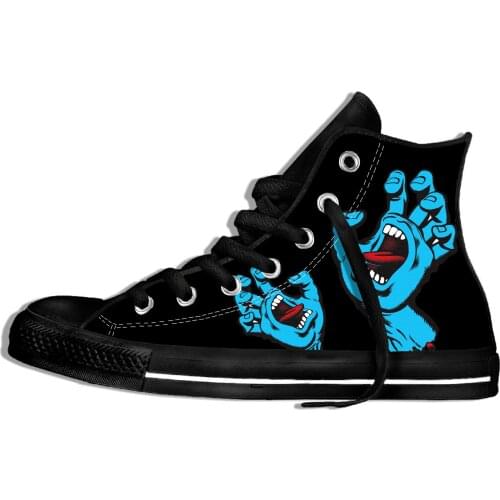 Mens Casual Shoes Cool Skull Print High Top Canvas Shoes for Men Clown Rock Design Fashion Sneakers for Man Woman