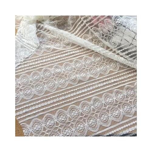 High Quality 150CM Exquisite Mesh Small Bone Line Embroidery lace Fabric Garment Accessories