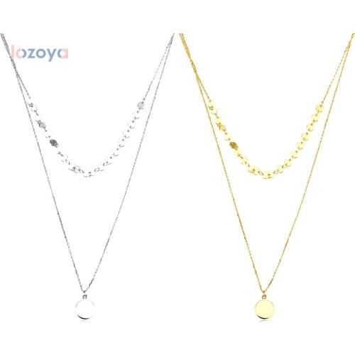LOZOYA 925 Sterling Silver Gold Coins Pendant Collar Women Choker Chain Beads Round Double Chain Coins Luxury Fine Jewelrt