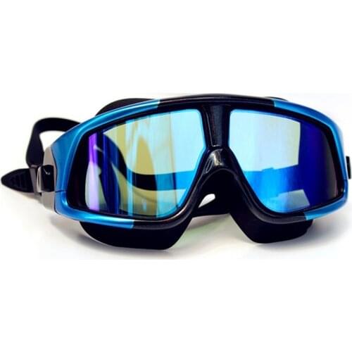 Women Men Swim Mask Comfortable Silicone Large Frame Swimming Glasses Goggles Waterproof Anti-Fog UV With Case