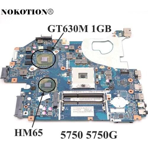 NOKOTION MB.BYX02.001 MBBYX02001 For Acer aspire 5750 5750G Laptop Motherboard LA-6901P HM65 DDR3 GT630M 1GB GPU Full tested