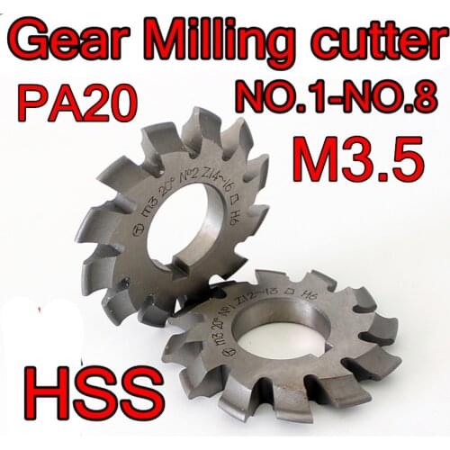 M3.5 Modulus PA20 1#-8# HSS Gear Milling cutter Free shipping