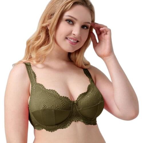 Summer Lingerie Full Coverage Unlined Lace Underwire Minimzer Bra Comfort Ultra-Thin Thick Underwear 75B 75C 80C 80D 90B