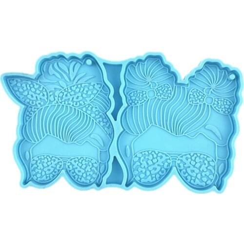 Glasses Girl Keychain Silicone Mold Pendant Epoxy Resin Mould Necklace DIY Crafts Making Jewelry Casting Tools