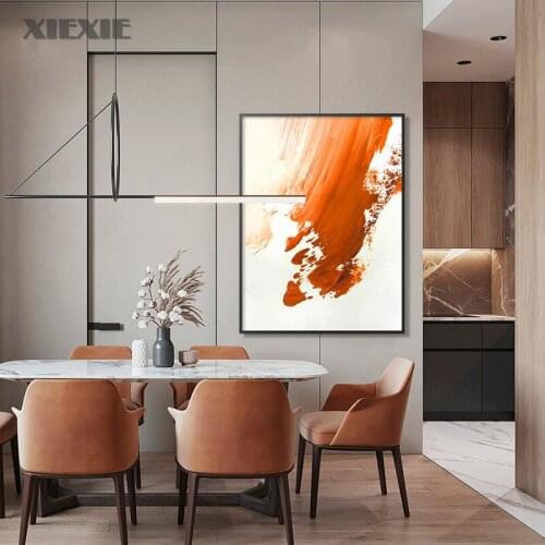 Orange Red Black Paint Canvas Painting Abstract Nordic Simplicity Posters Prints Wall Art Pictures for Living Room Home Decor