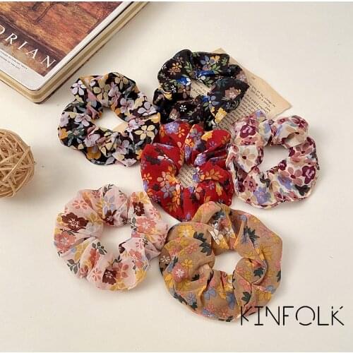 KINFOLK Fashion Headband Hair For Women Scrunchies Set Elastic Hair Bands Headband Ponytail Holder Ties Rope Hair Accessories