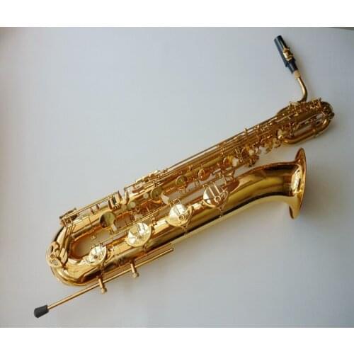 Professional Baritone Saxophone Musical Instruments Sax Eb Brass Tube Gold Lacquer Saxofone E Flat With Case Mouthpiece Free