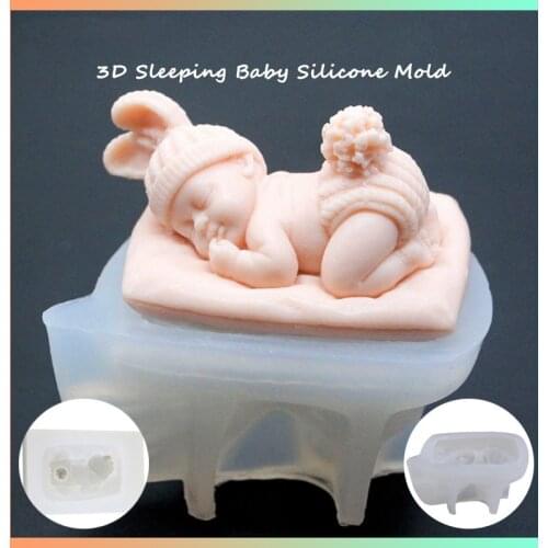 3d Sleeping Baby Silicone Mold Chocolate Candy Fondant Mold Handmade Soap Candle Mold Cake Tools Baking Pan For Pastry