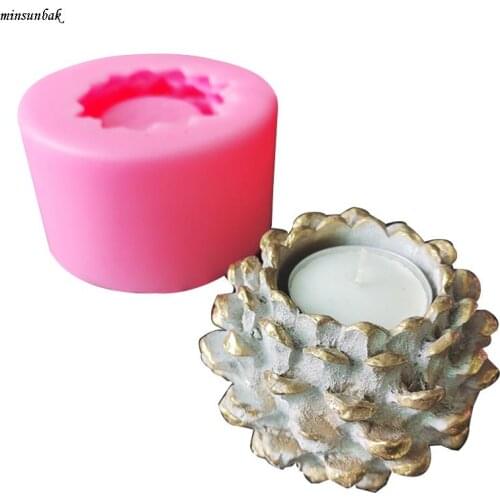Minsunbak Silicone Mold 3D Flower Candle Candle Holder Mould Handmade Plaster Concrete Resin Making Tools