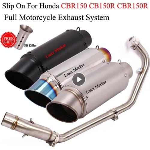 Slip On For Honda CBR150 CBR150R CB150R 2017-2019 Full Motorcycle Exhaust System Modified Escape Connecting Link Pipe Muffler