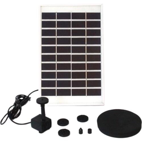 Solar Fountain Pump Bird Bath Water Pump with 6 Spray Nozzles Water Pump