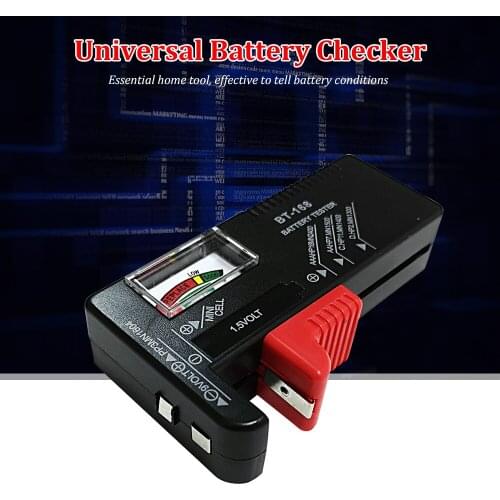 Battery Tester Checker Universal Battery Tester Monitor for AA AAA C D 9V 1.5V Button Cell Batteries Life Level Test Meter