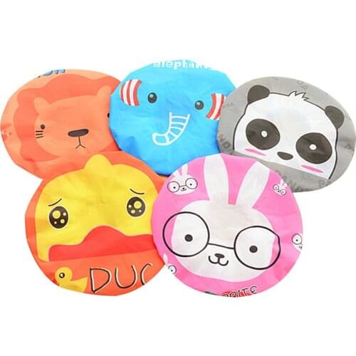 Bathroom Waterproof Shower Hat Elastic Band Hats Bath Cap Cute Cartoon Animal NEW