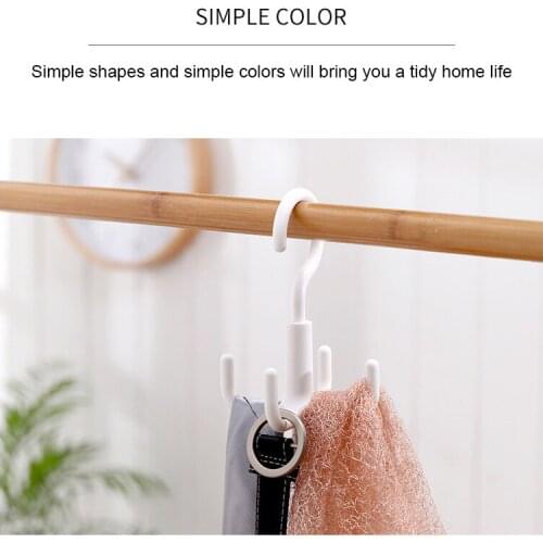 360 Degrees Rotate Four Claws Hooks Dry Wet Dual Use Towel Hanger Home Clothes Shoes Sundries Multi-Function Organizers