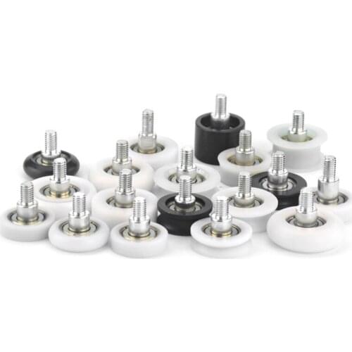 10 pcs M6 threaded screw 626 bearing showcase drawer roller POM nylon belt shaft flat wheel pulley part 1