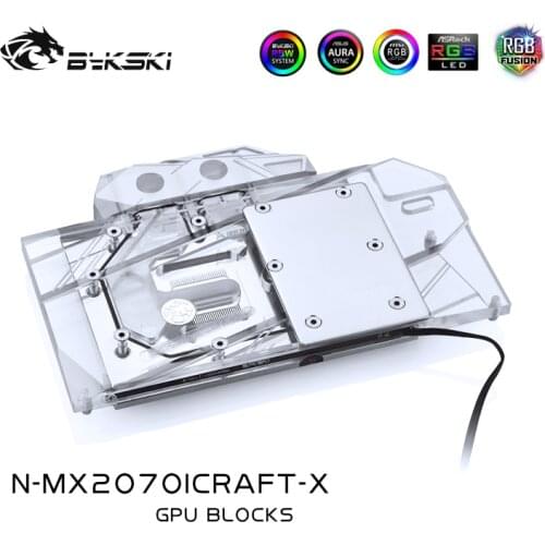 Bykski Water Block use for MAXSUN RTX 2060/2070 Super iCraft 8G /Full Cover Copper Radiator Block / 3PIN 5V A-RGB / 4PIN 12V RGB